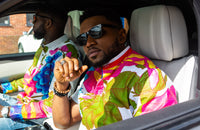 African Print Grandad Collared Shirt for Men - THOMAS