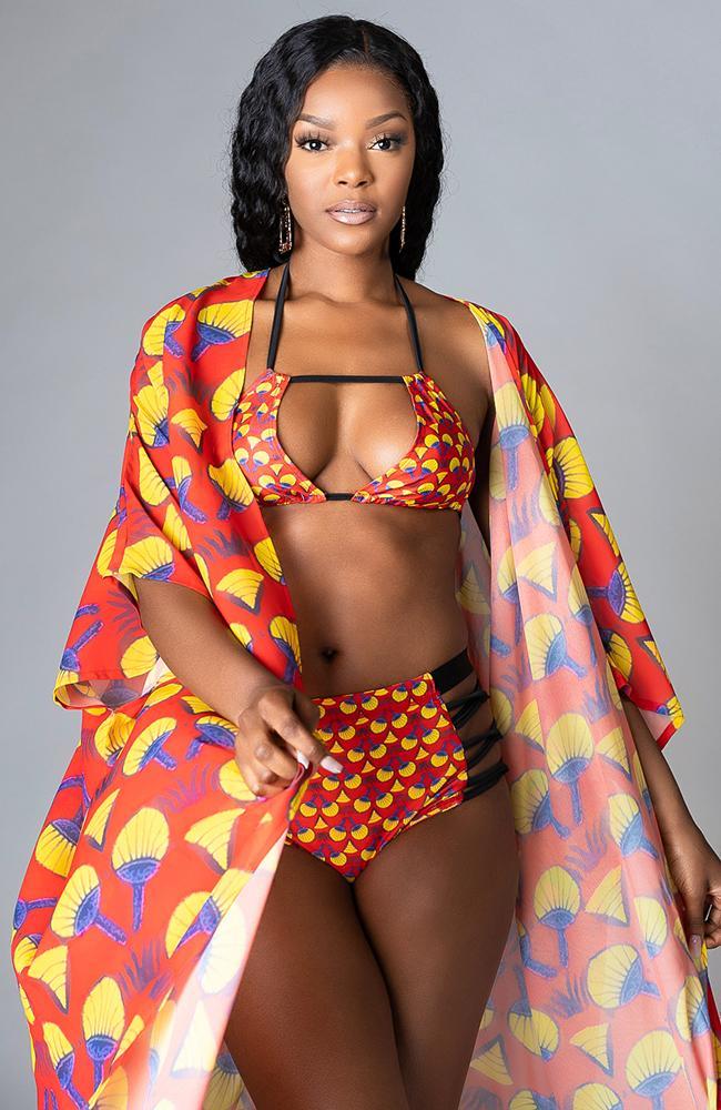 L'AVIYE African beach cover ups, African kimono, Ankara duster