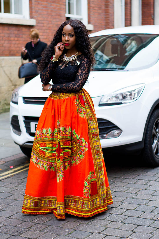 African maxi skirt best sale