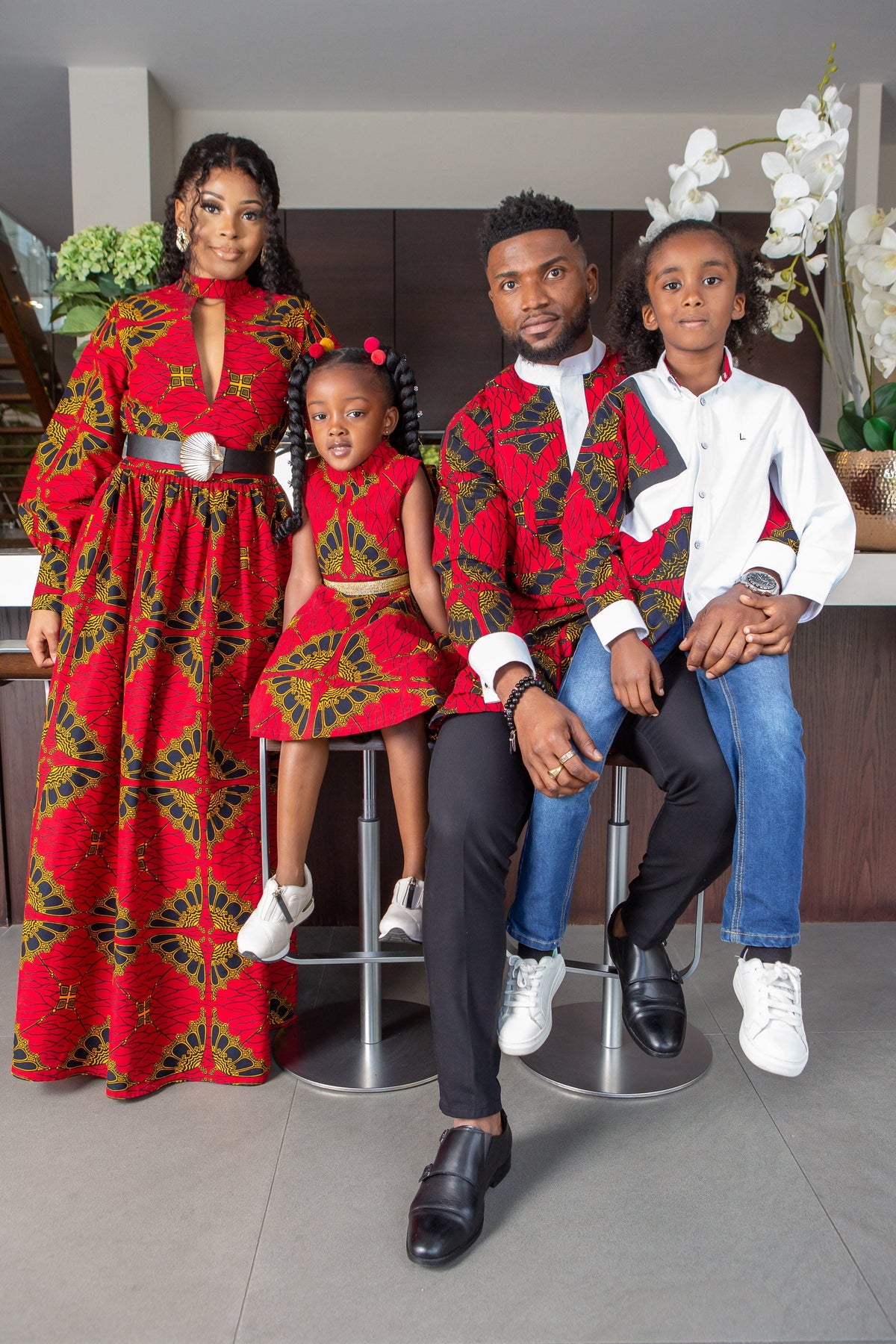 African Print Formal Family Matching Outfits for Special Occassions, Photoshoots and Events