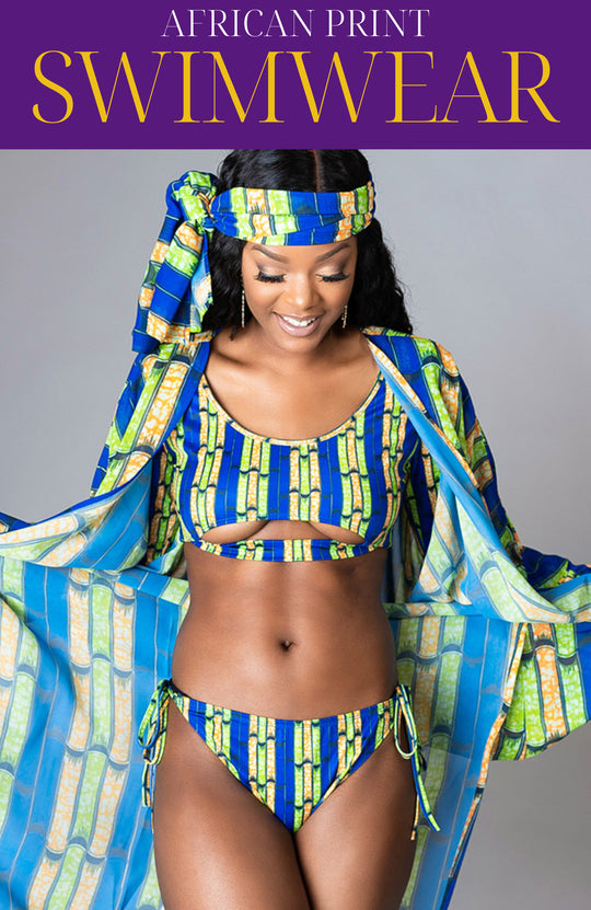 African Print Swimwear Swimwear Beachwear LAVIYE