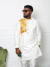 White Embroidered Men's Two-Piece Outfit | Traditional African Men's Wear