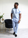 Men's African Two-Piece Set – Embroidered Tunic and Tailored Trouser Set