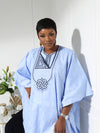 Sky Blue Women's Agbada Set – Elegant Traditional African Attire