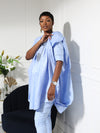 Sky Blue Women's Agbada Set – Elegant Traditional African Attire