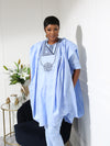 Sky Blue Women's Agbada Set – Elegant Traditional African Attire