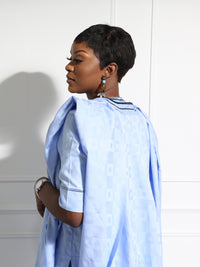 Sky Blue Women's Agbada Set – Elegant Traditional African Attire