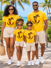Vaycay Vibes Men's Unisex Mustard African Print T-Shirt | CALABAR