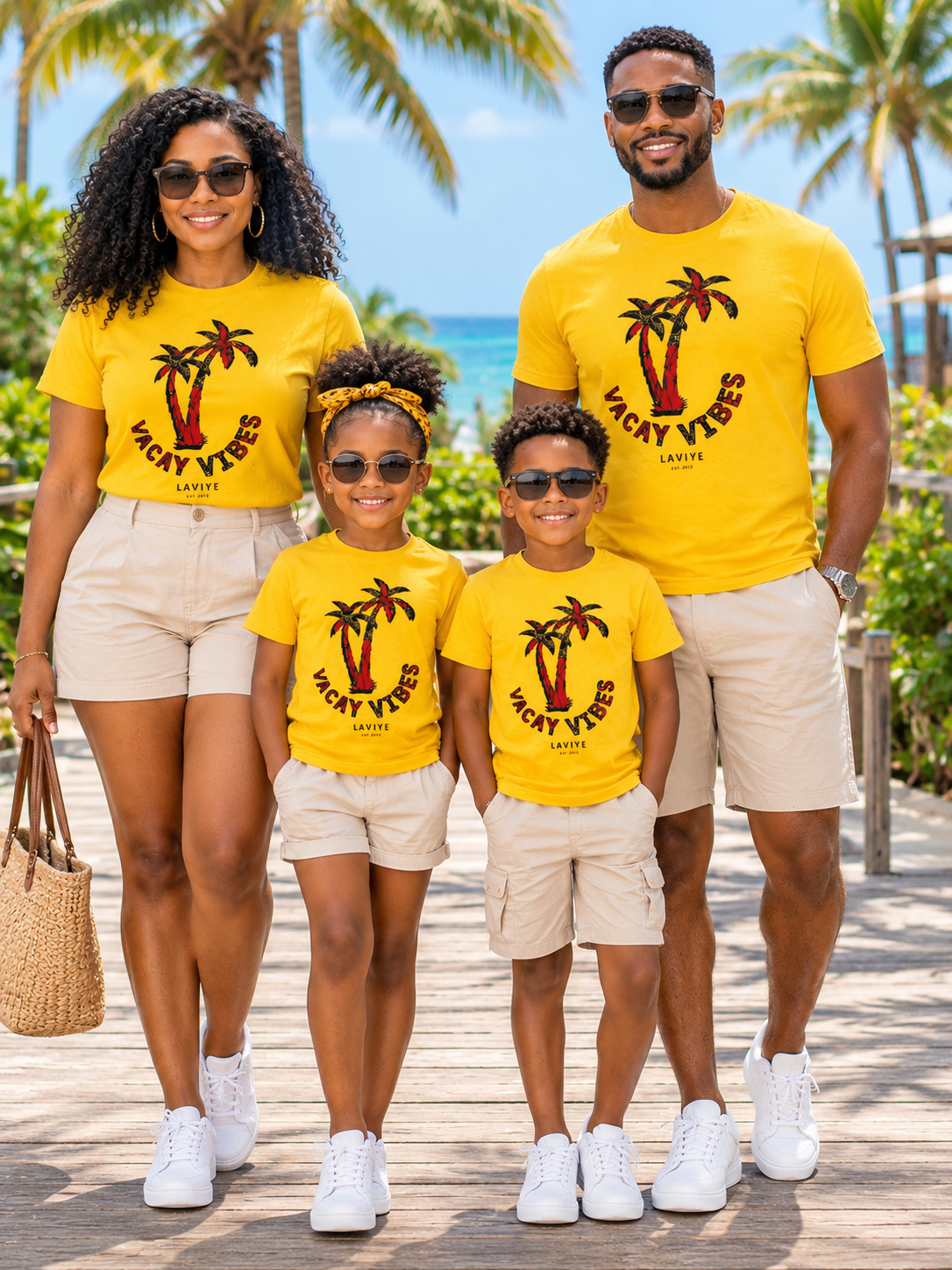 Vaycay Vibes Men's Unisex Mustard African Print T-Shirt | CALABAR