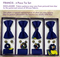 African Inspired Fashions Kente Bow Tie Set 4 Pieces - FRANCIS