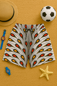 Little Boys’ White Ankara Swim Trunks | African Print Kids’ Swimwear – UYO