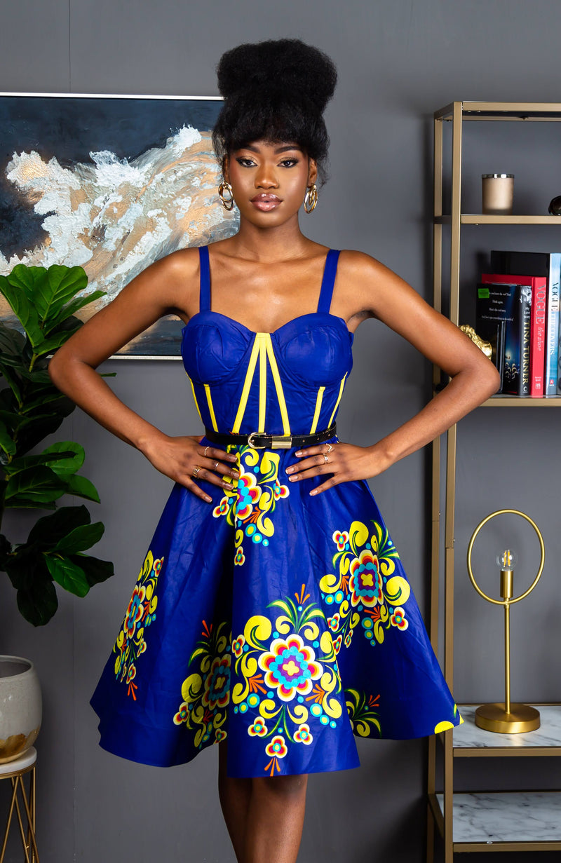 african print fitted dress Jalia African Print Stretch Gown (Black Spice Medallion) Black Spice Medallion / 2X