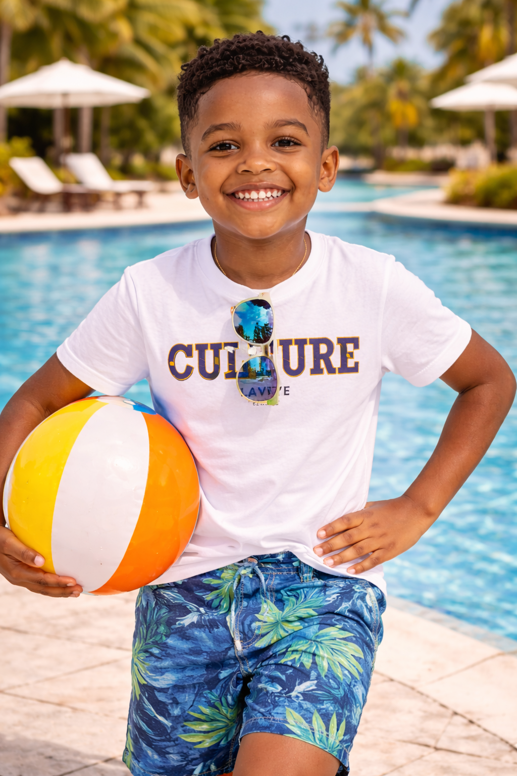 Little Boy's Unisex African Print Culture Slogan T-shirt | ENUGU