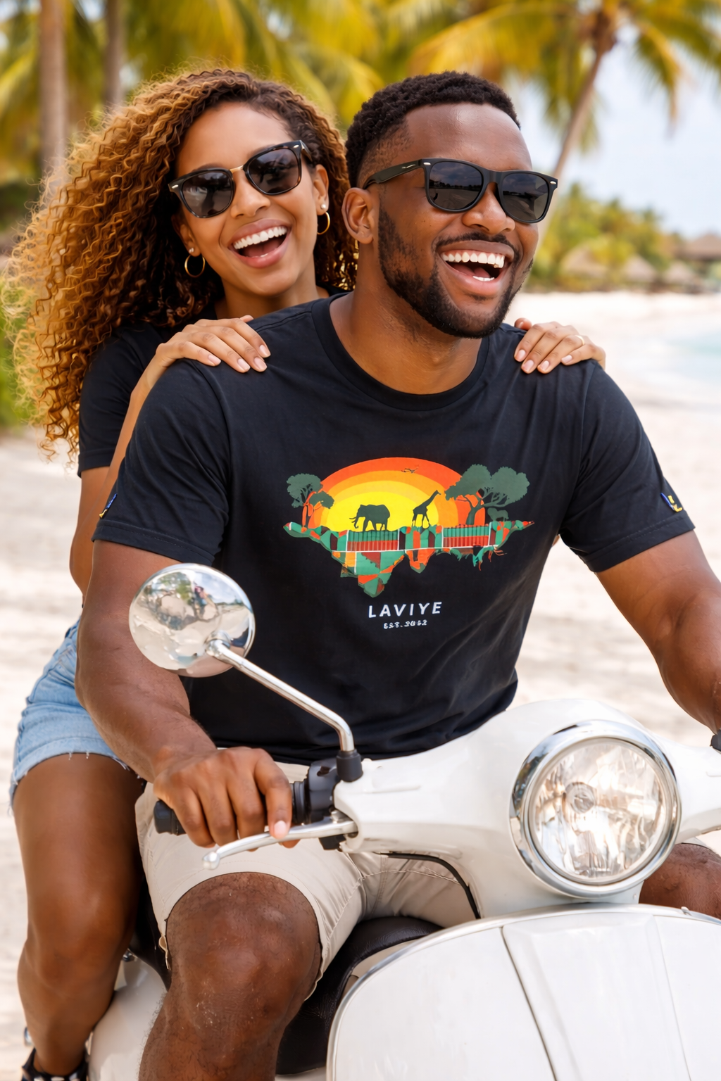 Men's Black African Safari T-shirt Unisex African Print Shirt  | ACCRA