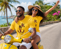 Vaycay Vibes Men's Unisex Mustard African Print T-Shirt | CALABAR