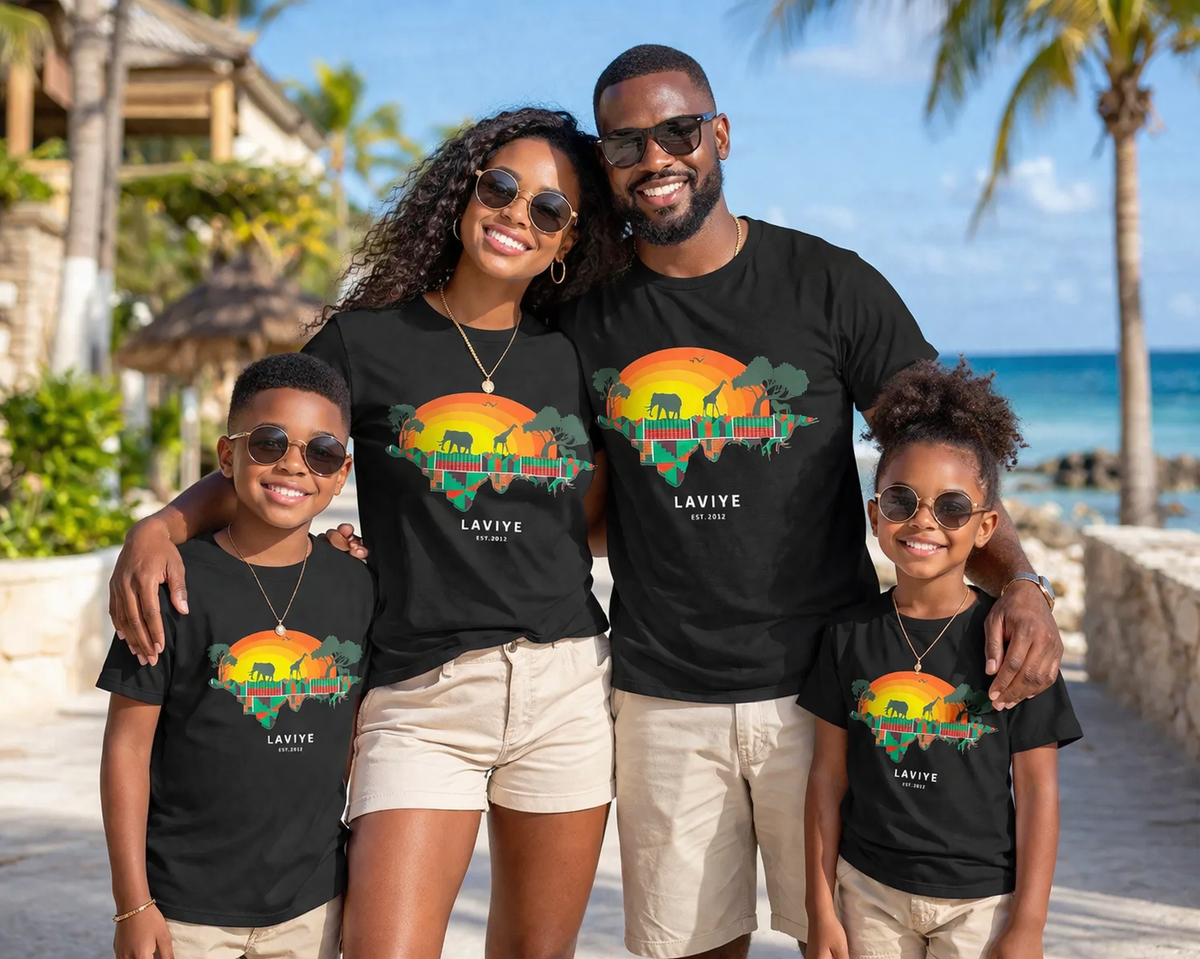 Men's Black African Safari T-shirt Unisex African Print Shirt  | ACCRA