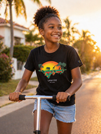 Black African Safari Graphic Kids Unisex T-shirt | ACCRA