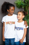 Blue Kids Unisex African Print Culture Slogan T-shirt | ENUGU