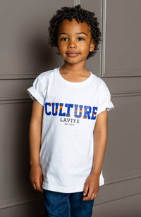 Little Boy's Unisex African Print Culture Slogan T-shirt | ENUGU