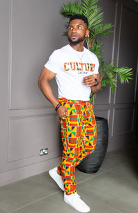 Men's African Print Culture Slogan T-shirt Unisex | KUMASI