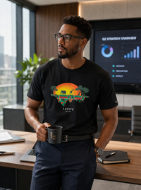 Men's Black African Safari T-shirt Unisex African Print Shirt  | ACCRA
