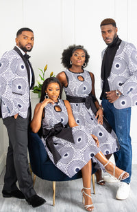 African Print Sleeveless Keyhole Chest Statement Sash Belt - ALEXANDRA