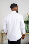 African Attire for Men | Kente Shirt for Men - Grandad Collar Patch Shirt - KENDRICK