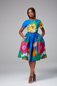 Laviye african print midi dress