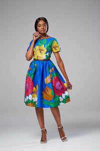 Laviye african print midi dress