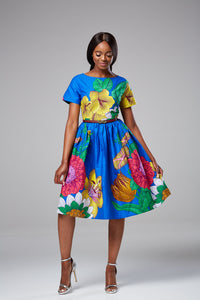 Laviye african print midi dress