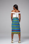 African Wax Print Front Slit High Waist Tulip Midi Skirt - PRIYA