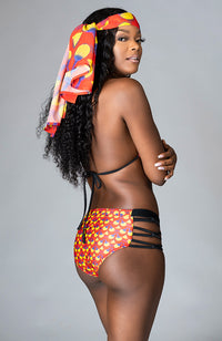 Ankara Swimwear - High Waist Crisscross Side Underwear Brief - SIRENA