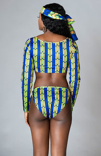 African Print High Cut Underwear Tie Side Bottom Swimwear - ZABRINA