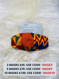 Unisex African Print Face Mask With Filter Pocket | LOLA