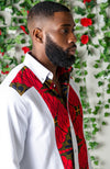 African Print Clothing for Men | Button Down Stripe Front Shirt - CHARLES