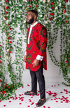 African Print Etibo Style Shirt | Long Sleeved Men's Ankara Shirt - CHARLES