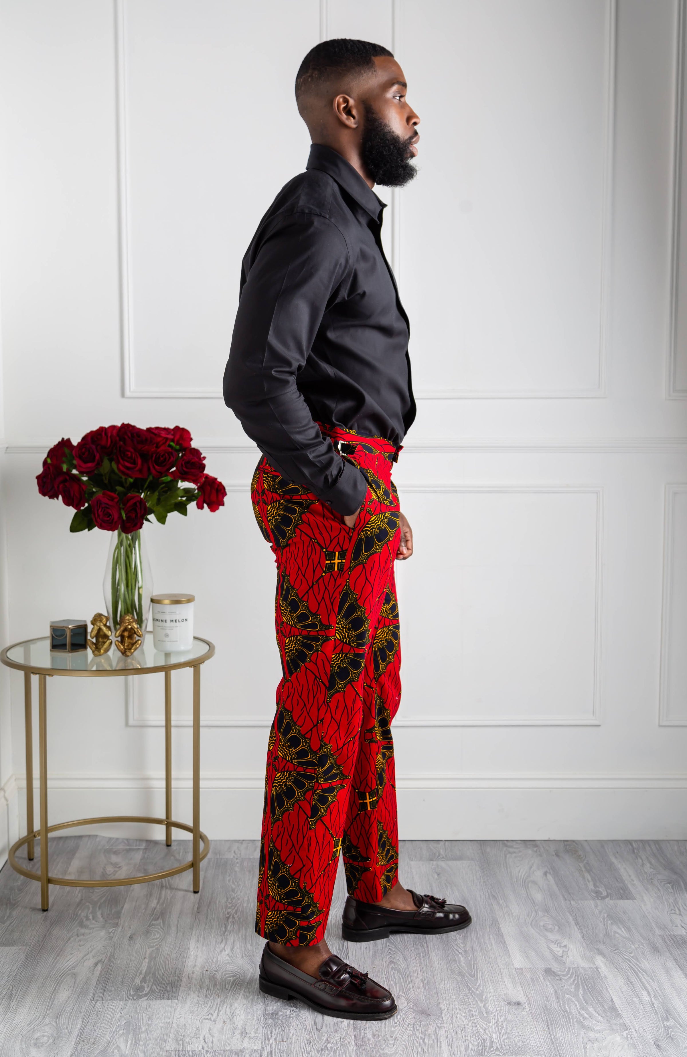 African Print Pants For Men - Tailored Fit African Print Trousers for Guys - CHARLES