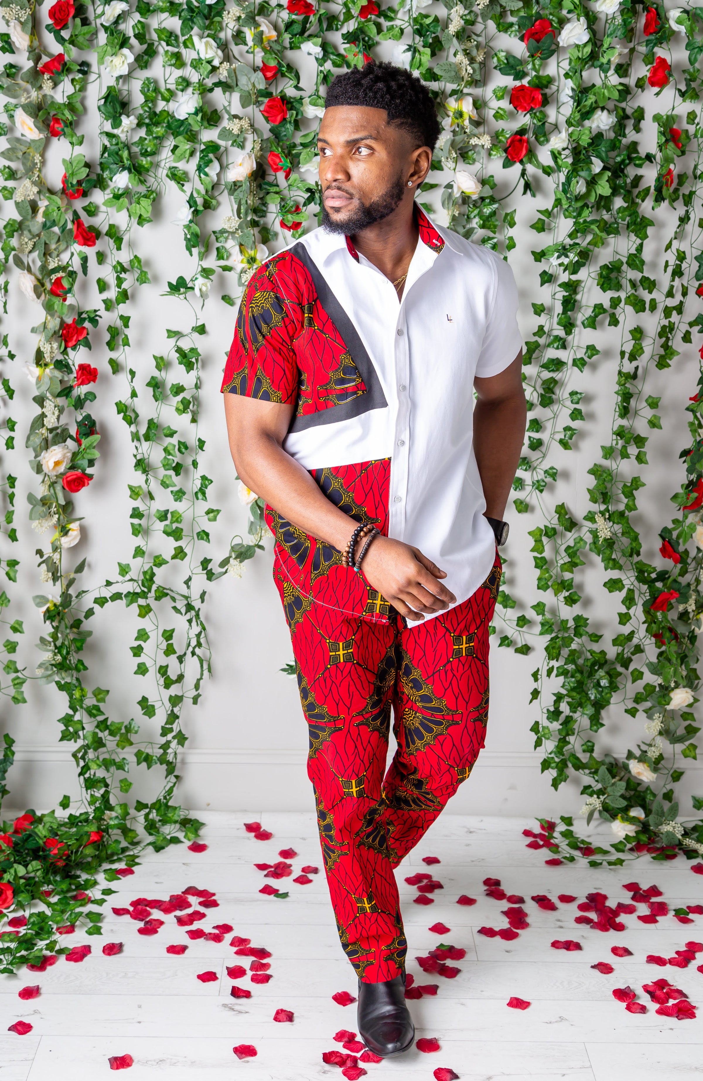 African Print Pants For Men - Tailored Fit African Print Trousers for Guys - CHARLES