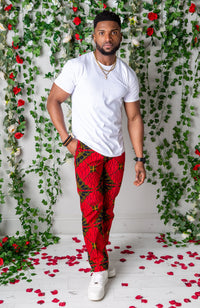 African Print Pants For Men - Tailored Fit African Print Trousers for Guys - CHARLES