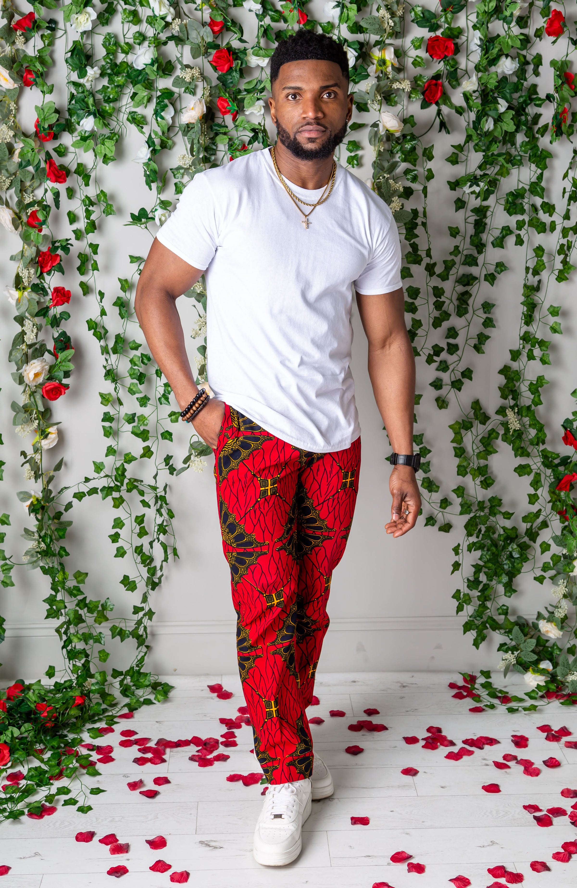 African Print Pants For Men - Tailored Fit African Print Trousers for Guys - CHARLES