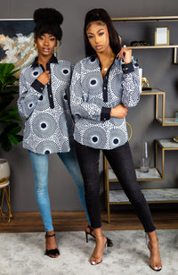 Unisex African Print Boyfriend Shirt | Long Sleeve Polo Shirt - ALEXANDRA