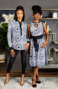 Unisex African Print Boyfriend Shirt | Long Sleeve Polo Shirt - ALEXANDRA