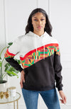 Asymmetric Stripe Kente African Print Hoodie For Women | KUMASI