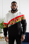 Men's Kente Asymmetric Stripe African Print Hoodie | KUMASI