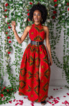 Authentic African Wax Sleeveless Turtleneck Maxi Dress - CORDELIA