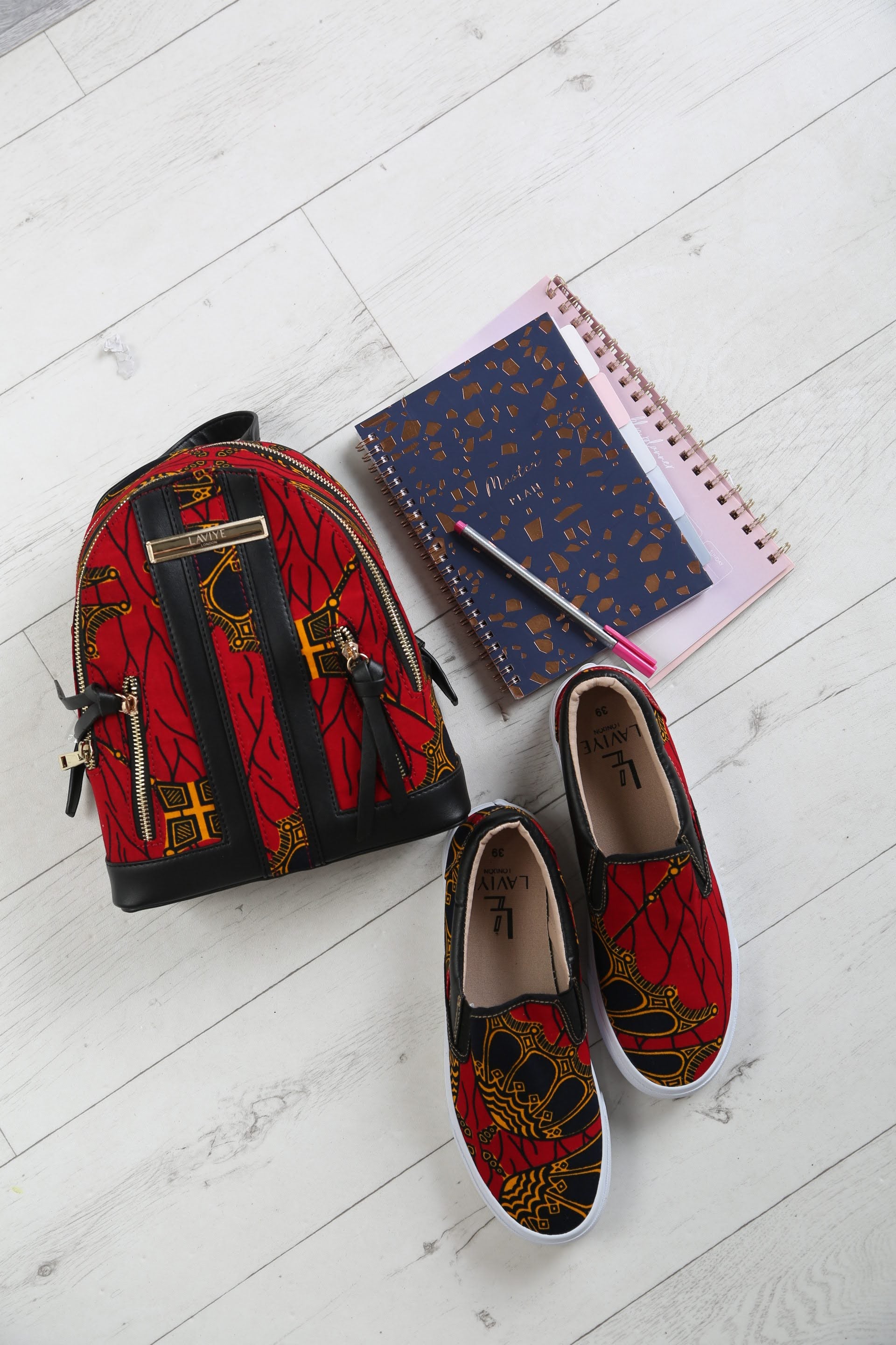 Women's Casual African Print Backpack - Red Ankara Backpack Women's Casual African Print Backpack - Red Ankara Backpack