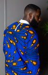 Men's Grandad Collar Etibo Shirt | Long Length African Print Shirt - ELIJAH