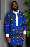 Men's Grandad Collar Etibo Shirt | Long Length African Print Shirt - ELIJAH