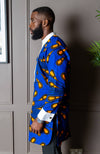 Men's Grandad Collar Etibo Shirt | Long Length African Print Shirt - ELIJAH