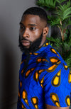 African Print Polo Shirt for Men | Short Sleeve Ankara Shirt - ELIJAH